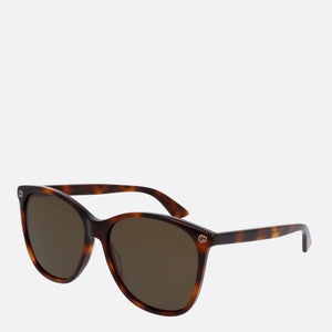 Gucci Women's Square Acetate Sunglasses - Havana/Havana/Brown