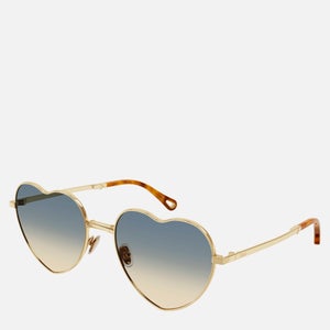 Chloé Women's Heart Frame Sunglasses - Gold/Grey