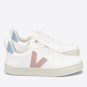 Veja Kids' V-10 Lace Trainers - White Babe Steel