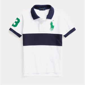 Ralph Lauren Boys Short Sleeve Pony Logo Polo Shirt - White Multi
