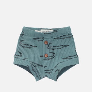 Sproet + Sprout Croco Print Baby Shorts - Light Petrol