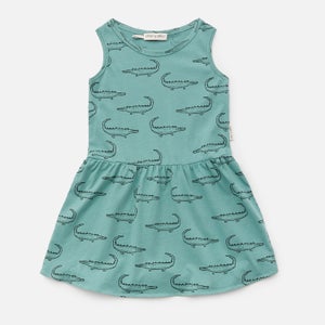 Sproet + Sprout Kids' Croco Print Sleeveless Dress Print - Light Petrol
