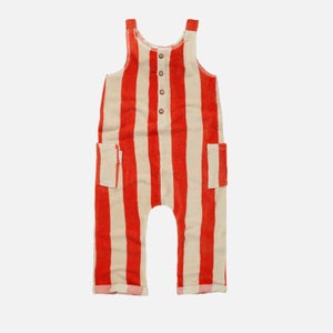 Sproet + Sprout Terry Stripe Jumpsuit - Poppy Red Stripe