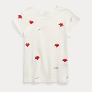 Polo Ralph Lauren Girls' AOP Heart T-Shirt - Nevis