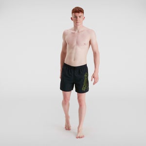 Pantaloncini da bagno Boom Logo da uomo 40 cm Neri/Verdi