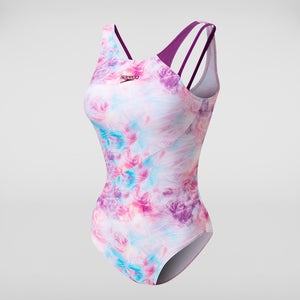 Maillot de bain Femme Printed à bretelles multiples rose/bleu