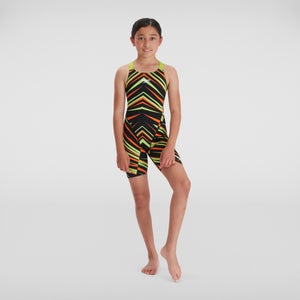 Bañador hasta la rodilla Endurance+ para niña, negro/verde