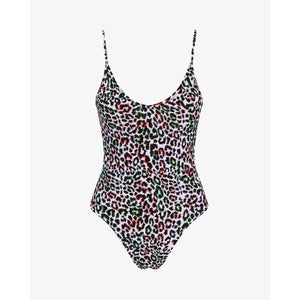 Leopard V-Neck Swimsuit - Multi