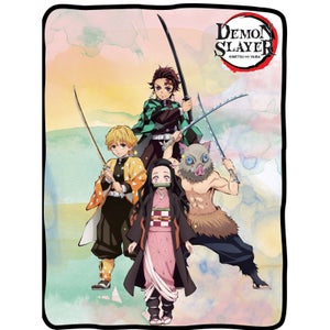 Demon Slayer Watercolor Group Silk Touch Fleece Blanket