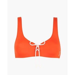 Lace Up Bikini Top Orange