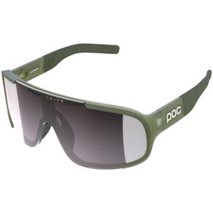 POC Aspire Road Sunglasses Epidote Green Translucent - Violet/Silver Mirror