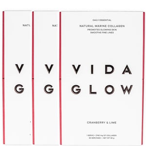 Vida Glow Natural Marine Collagen Supplement - Cranberry and Lime 3 x 90g
