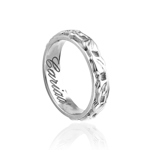 18ct Gold Tree of Life Wedding Ring - White Gold