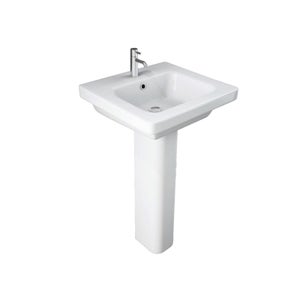 Falcon 500mm White Basin and Slim Pedestal with 1 Tap Hole