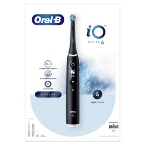 Oral B iO6 Black Lava Electric Toothbrush with Travel Case