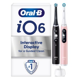iO6 Duo Pack of Two Electric Toothbrushes, Black Lava & Pink Sand