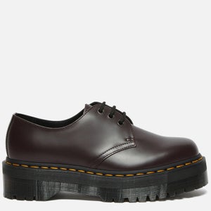 Dr. Martens Women's 1461 Quad Polished Smooth Leather 3-Eye Shoes - Burgundy