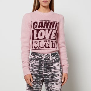 Ganni Women's Graphic Lambswool Jumper - Pink Lavender