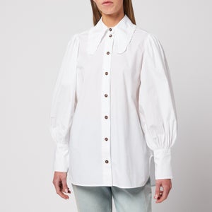 Ganni Women's Cotton Poplin Shirt - Bright White
