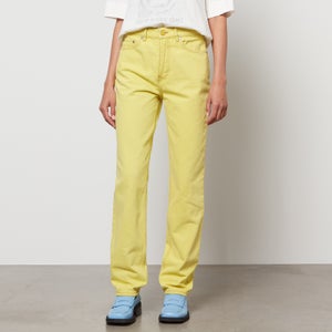Ganni Women's Overdyed Bleach Denim Jeans - Blazing Yellow
