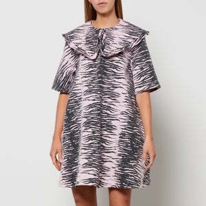 Ganni Women's Print Denim Mini Dress - Tiger Stripe Light Lilac
