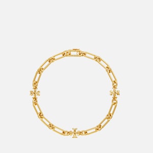 Tory Burch Women's Roxanne Chain Short Necklace - Rolled Tory Gold