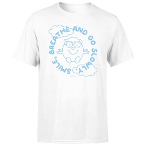Mr Men & Little Miss Smile, Breathe And Go Slowly Unisex T-shirt - White