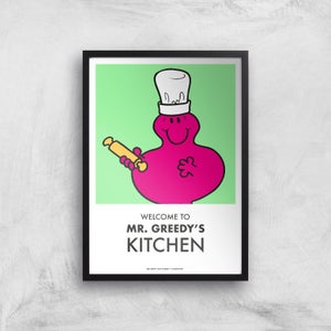 Mr Men & Little Miss Mr. Greedy's Kitchen Giclee Art Print