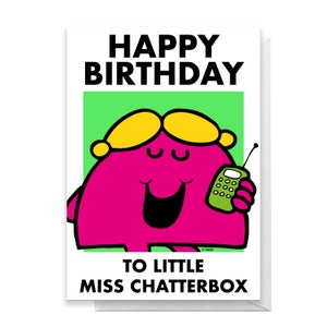Mr Men & Little Miss Happy Birthday To Little Miss ChatterBox Greetings Card