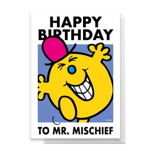 Mr Men & Little Miss Happy Birthday To Mr. Mischief Greetings Card