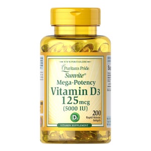 Puritan's Pride Vitamin D-3 5000 IU - 200 Capsules