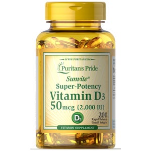 Puritan's Pride Super-Potency Vitamin D3 2000 IU - 200 Softgels