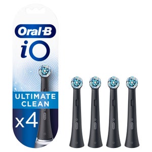 Oral B iO Ultimate Clean Black Toothbrush Heads, Pack of 4 Counts