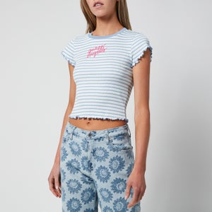 Guess Originals Women's Go Bella Ss Baby T-Shirt - Water Park Blue Multi