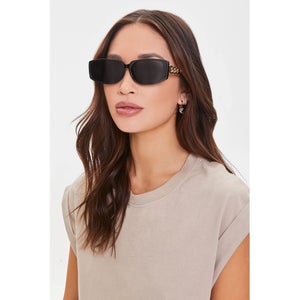 Chain Rectangle Frame Sunglasses