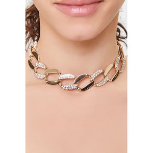 Rhinestone Chunky Chain Necklace