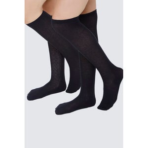 Pointelle Knit Knee-High Socks