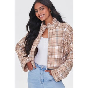 Plaid French Terry Quilted Jacket