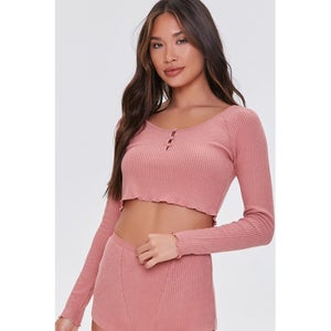 Ribbed Knit Lounge Top
