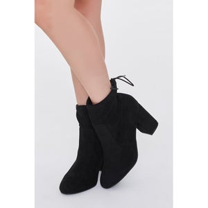 Faux Suede Block Heel Boots (Wide)
