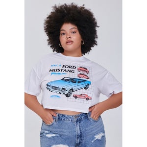 Plus Size Ford Mustang Graphic Cropped Tee