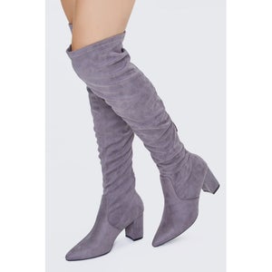 Faux Suede Over-the-Knee Boots