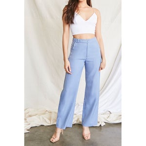 Buttoned Wide-Leg Trousers