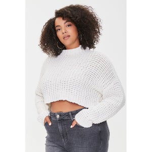 Plus Size Open-Knit Sweater