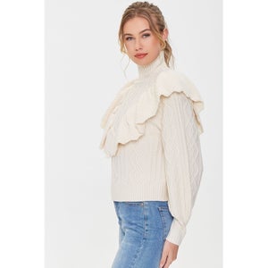 Ruffled Cable Knit Jumper