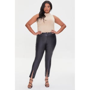 Plus Size Faux Leather Skinny Pants