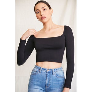 Ribbed Twisted Cutout Top