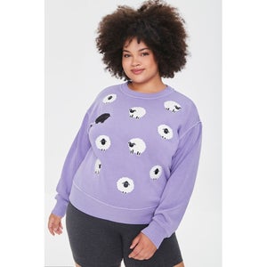 Plus Size Sheep Graphic Pullover