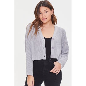 Ribbed Knit Cardigan Sweater
