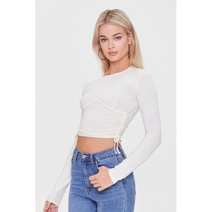 Heathered Ribbed Henley Top